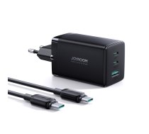 Joyroom Joyroom fast GaN charger 65W USB-A, 2x USB-C black + USB-C - USB-C cable 100W 1.2m (TCG01)