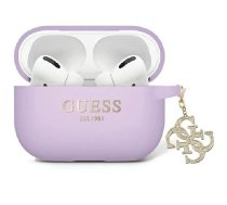 Guess Guess GUAP2LECG4U case for AirPods Pro 2 cover - purple Liquid Silicone Glitter Triangle Charm