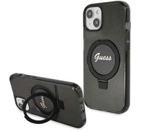 Guess Guess Ring Stand Script Glitter MagSafe case for iPhone 14 / 15 / 13 - black