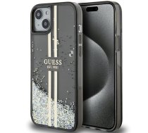 Guess Guess Liquid Glitter Gold Stripes case for iPhone 15 Plus / 14 Plus - black