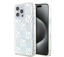DKNY DKNY Liquid Glitter Multilogo case for iPhone 15 Pro Max - white