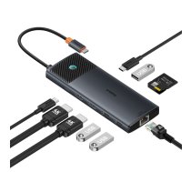 Baseus HUB 10in1 Baseus Metal Gleam Series USB-C to USB-C PD / USB-C / 3x USB-A / 2x HDMI / RJ-45 / SD / TF - black