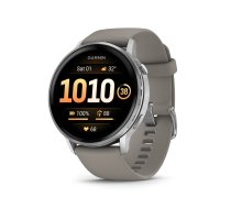 Garmin Venu 4 - 45mm, Silver with Silver Gray Silicone Band sports watch