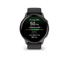 Garmin Venu 4 - 45mm, Slate with Black Silicone Band sports watch
