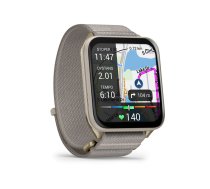 Garmin Venu X1 Soft Gold with Titanium Caseback and French Grey Nylon Band