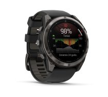 Garmin fenix® 8 Pro – 51 mm, MicroLED Sapphire, Carbon grey DLC titanium with Black/pebble grey silicone band
