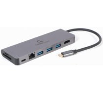 Dokastacija Gembird USB Type-C 5-in-1 multi-port adapter (Hub + HDMI + PD + card reader + LAN)