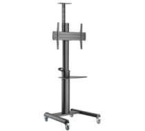 Monitora stiprinājums Gembird Aluminum TV Floor Stand with Caster Wheels Black