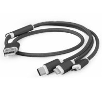 Gembird USB charging combo 3-in-1 Lightning, Type C, Micro USB Black