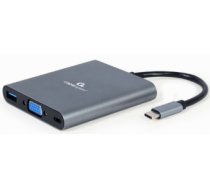 Gembird USB Type-C 6-in-1 multi-port Adapter + Card Reader Space Grey