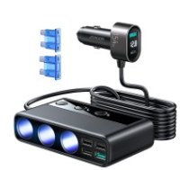 Auto lādētājs Joyroom 9in1 154W 3x12V, PD USB Type-C, QC3.0 USB-A, 4xUSB-A JR-CL06