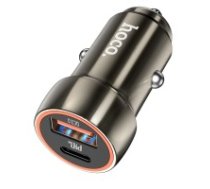 Auto lādētājs Hoco Z46A USB-A/Type-C PD20W+QC3.0 grey