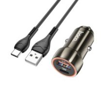 Auto lādētājs Hoco Z46A USB-A/Type-C PD20W+QC3.0 + Type-C grey