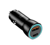 Auto lādētājs Blue Star 25W USB-C/USB-A black