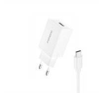 Lādētājs Foneng K210 2.1A USB-A + USB-A to USB-C kabelis 1.0m white