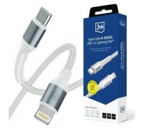 Cable 3MK Hyper Cable N-SERIES USB-C to Lightning 3m PD 3.0 9V/3A 27W white