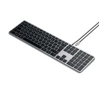 Wire keyboard USB C QWERTY Satechi Slim W3 Wired ST-UCSW3M space gray