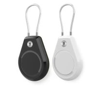 Apple AirTag Case Waterproof with Steel Cable - Black + White (2 pieces)