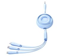 Joyroom S-A40 3-in-1 datu pārraides un uzlādes vads | USB-A uz USB-C, Lightning, Micro USB | 15W | 1m | zils