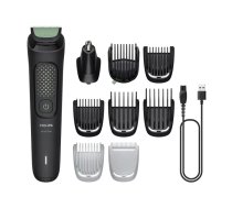 PHILIPS Multigroom series 3000 trimmeris (9-in-1), melns ar zaļu