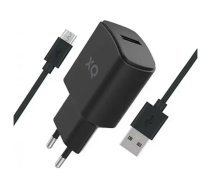 Xqisit lādētājs ar kabeli no USB-A uz TYPE-C | 1m kabelis | 2,4A | 12W | melns