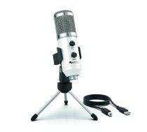 Fifine K056A mikrofons spēlēm | podkāsti | straumes | statīvs | balts