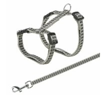 Krūšu siksna ar pavadu kaķiem - Trixie Harness with Lead, Reflecting 22/42cm/10mm, Lead 1.20m