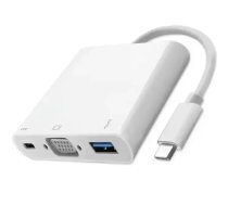 Qoltec Hub Adapter USB-C 3.1 3in1 | USB 3.0 | VGA | USB-C 3.1 PD 92W