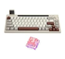 Mechanical keyboard Epomaker RT65 Flamingo Switch grey-white