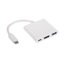 Hub USB Akyga AK-AD-57 USB type C (m) | USB 3.0 A (f) | USB type C (f) | HDMI (f) 20cm