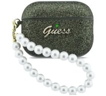 Case Guess Glitter Pearl Strap for AirPods Pro 3 khaki