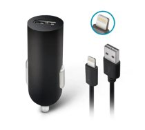Forever M02 auto lādētājs | 5W | USB-A, Lightning | ar Lightning vadu komplektā | melns