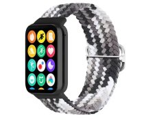 BRAIDED STRAP MI BAND 8 PRO/M8 PRO (12) BLACK AND WHITE