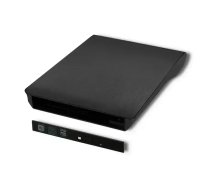 Qoltec External USB 3.0 9.5mm SATA Optical Drive Case | built-in cable