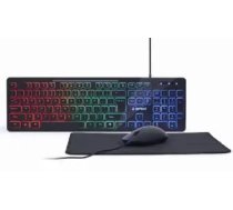 Gembird 3-in-1 Backlight Desktop Set Black