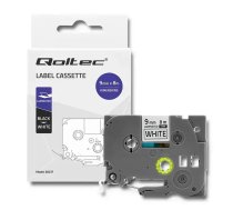 Qoltec Tape for BROTHER TZe-221 | 9mm x 8m | White / Black overprint