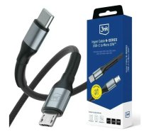 Cable 3MK Hyper Cable N-SERIES USB-C to Micro USB 3m QC 3.0 5V/2A 10W black