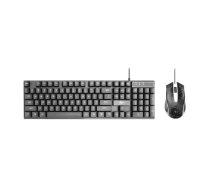 ART set wire keyboard USB A QWERTY with light + wire mouse USB A with light AK-50 black