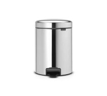 BRABANTIA atkritumu tvertne ar pedāli NewIcon, 5 l, Brilliant Steel