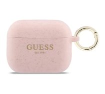 Case Guess Silicone Glitter Ring for AirPods Pro 3 pink