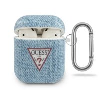GUACA2TPUJULLB Guess Denim Triangle Case for Airpods 1|2 Light Blue