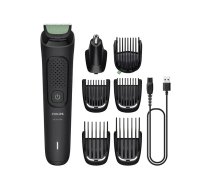 PHILIPS Multigroom series 3000 trimmeris (7-in-1), melns ar zaļu, 0,5–16 mm