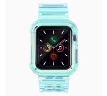 Silicone Band Strap Bracelet Case Strap Light Set for Apple Watch 40mm - Blue