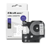 Qoltec Tape for DYMO D1 45013 | 12mm x 7m | White / Black overprint