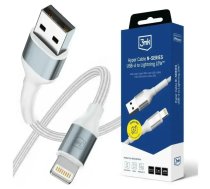 Cable 3MK Hyper Cable N-SERIES USB-A to Lightning 1m QC 3.0 5V/2.4A 12W White