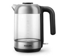 PHILIPS Tējkanna 1.7 l stikla melna|sudraba HD9339|80