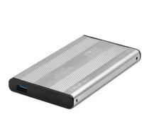 Qoltec Aluminium External Hard Drive Case HDD SSD 2.5'' SATA3 | USB 3.0 | Silver