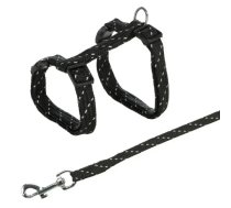 Krūšu siksna un pavada kaķiem - Trixie Cat Harness with Lead, 27-45cm/10mm, Lead 1.30m