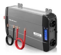 Qoltec Pure Sine Wave Inverter | 12V to 230V | 2500/5000W | LCD | USB | USC-C | Compatible with LiFePO4 GEL AGM