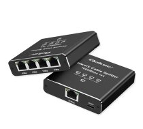 Qoltec Splitter Ethernet mini SWITCH 1x4 RJ45 | 1000Mb/s | USB-C | Aluminium